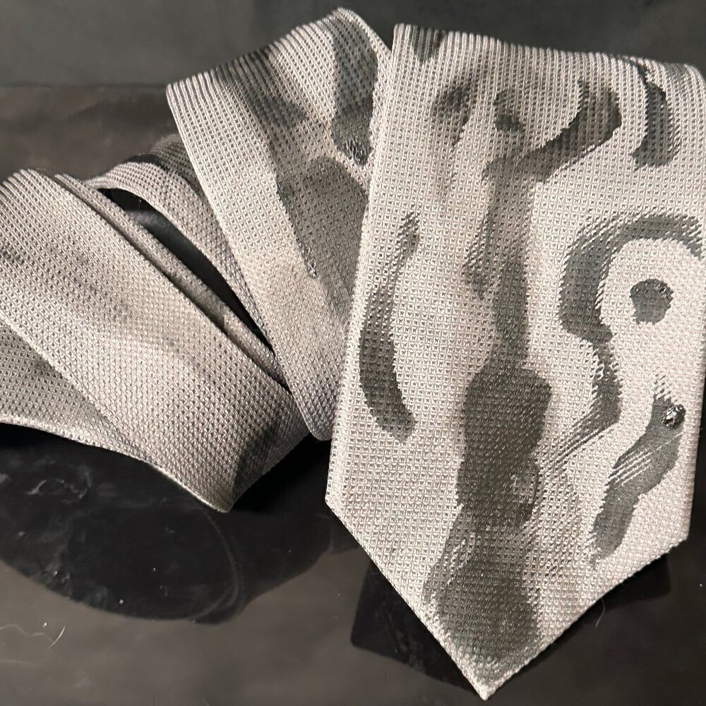 Montana Gray black Tie Mens Necktie Hand painted Abstract Art Neckwear Menswear